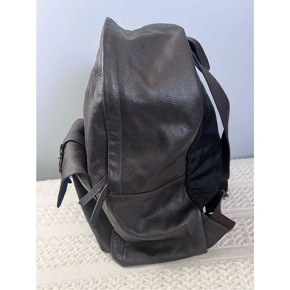Cole Haan Brown Genuine Pebbled Leather Minimalist Travel Backpack CHDM11031